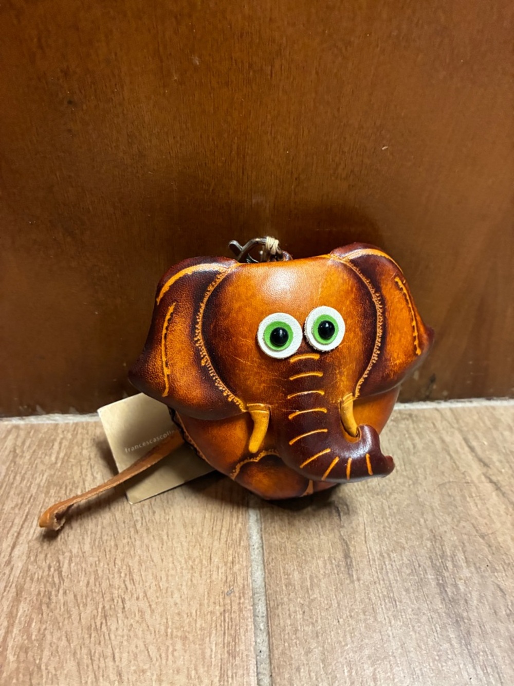 Francesca's Collections Brown leather elephant small purse.